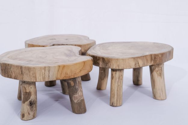 Image de Mini-Tabouret Rond en Teck ETIK