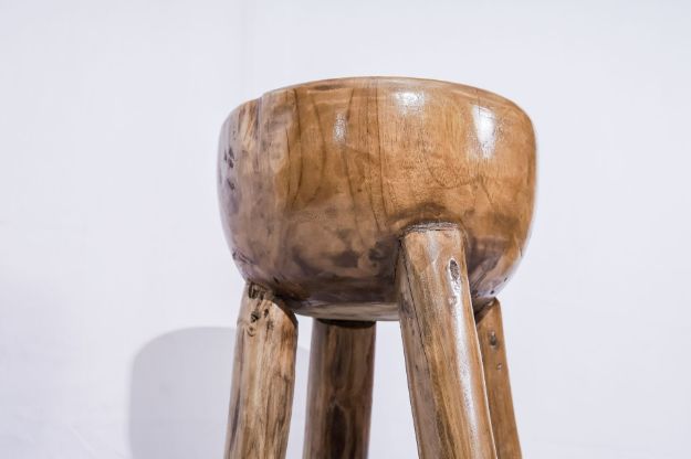 Image de Tabouret boule Teck AJI