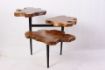 Image de Ensemble de 3 tables d'appoint en bois de teck avec pieds en fer noir